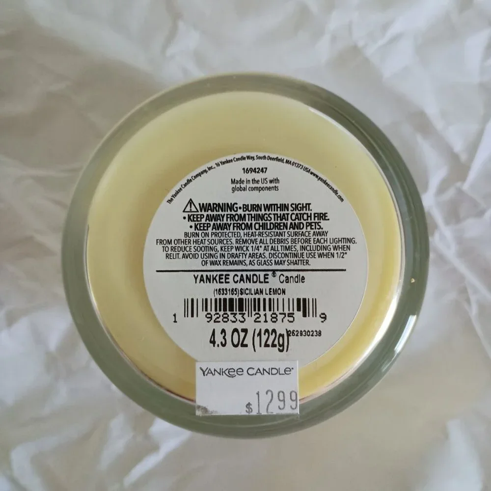 NWT Yankee Candle signature small tumbler Sicilian Lemon 4.3oz
